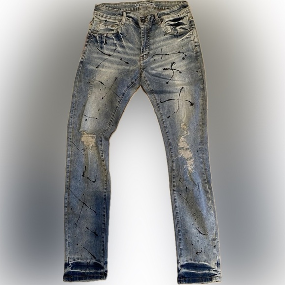 Crysp denim jeans black splatter size 36 - Picture 1 of 11